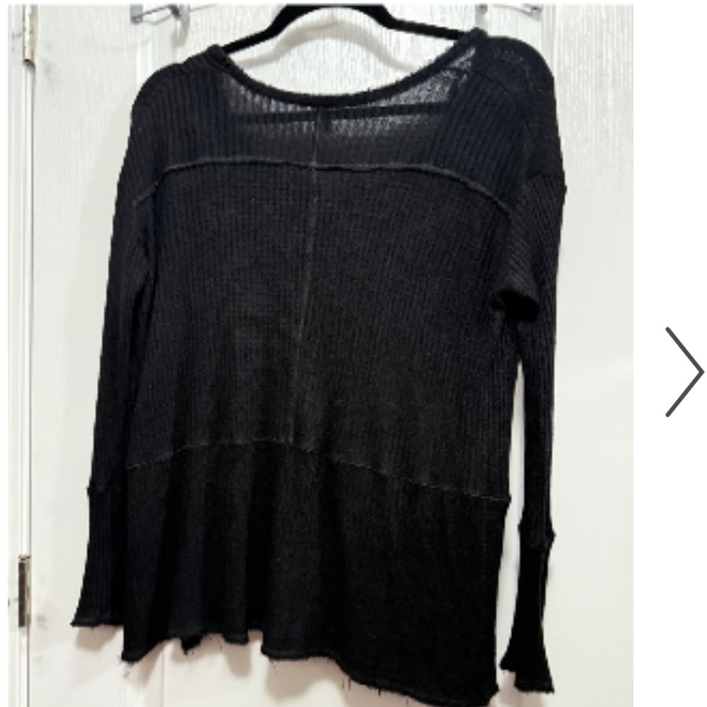 Free People Intimately Oversized Thermal Long Sleeve Waffle Knit Flowy distress - Picture 5 of 14